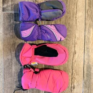 HEAD Kids Winter Mittens in Purple and Pink